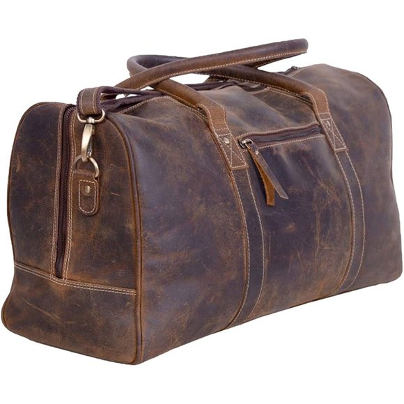 Travel Duffel Bag Full Grain Leather Overnight Weekend Leather Bag Gym Duffle. - Picture 1 of 7